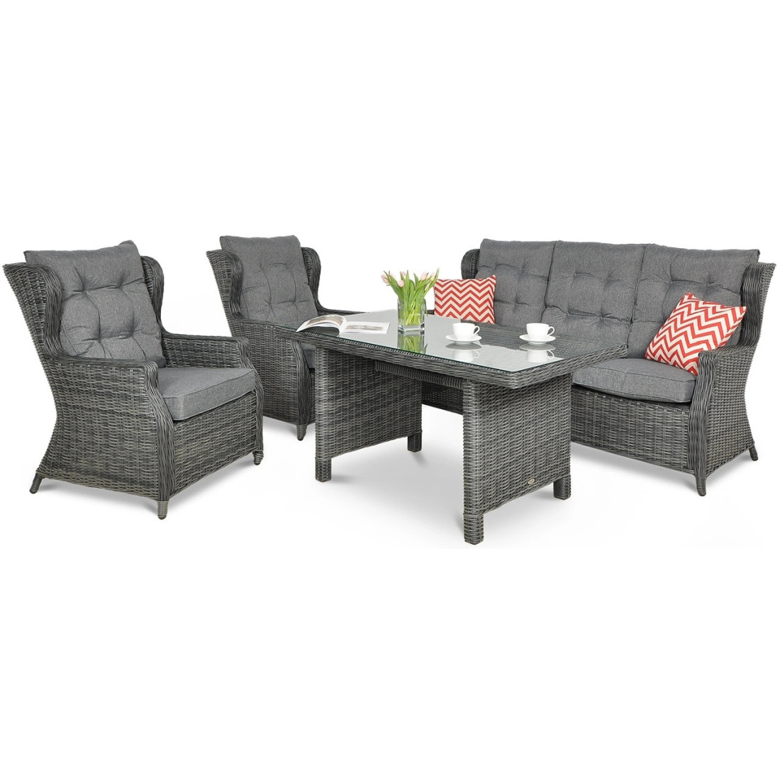 TRIVENTO III DINING ZESTAW DARK GREY