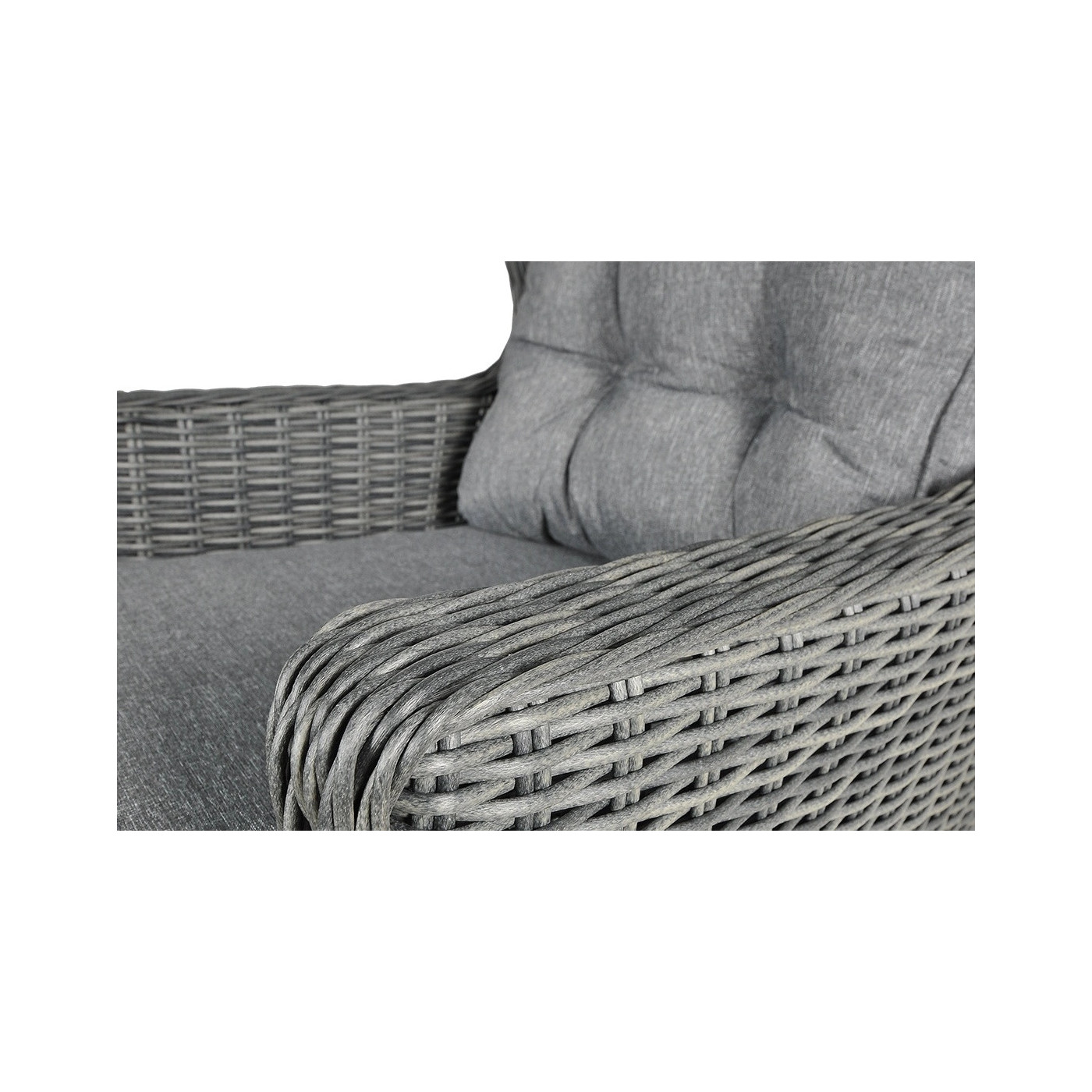 TRIVENTO DINING 3 Dark Grey zestaw mebli ogrodowych z technorattanu