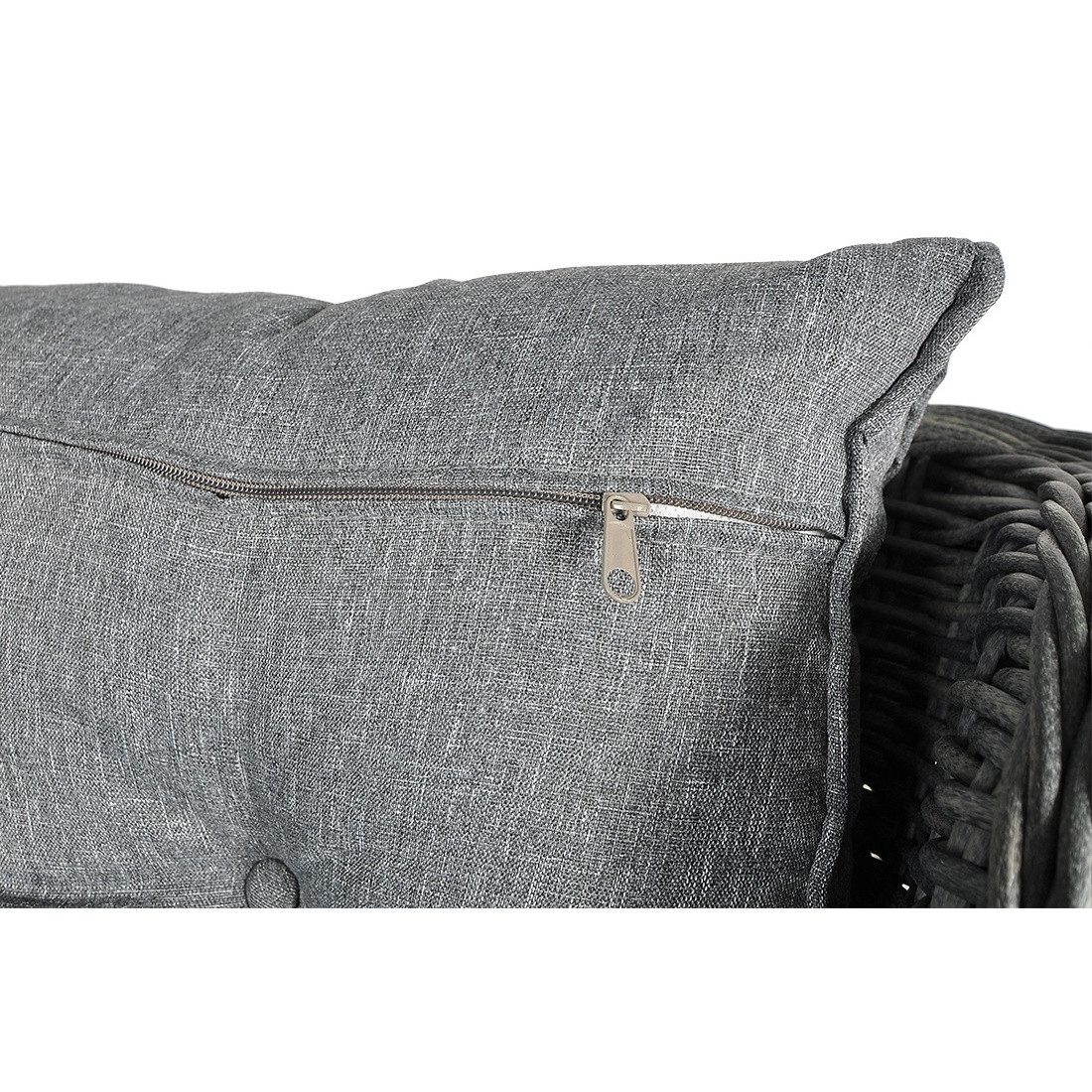 TRIVENTO DINING 3 Dark Grey zestaw mebli ogrodowych z technorattanu