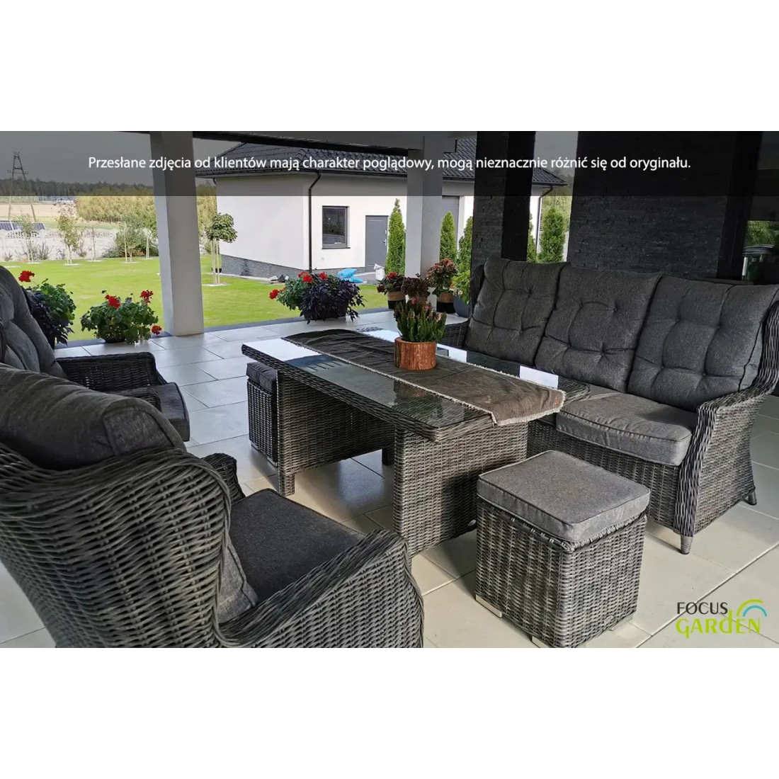 TRIVENTO III DINING ZESTAW DARK GREY