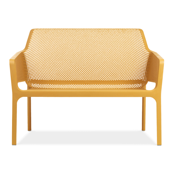 pomarańczowa ławka balkonowa