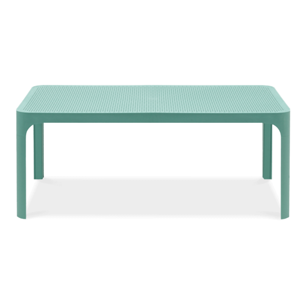 niebieski stolik jadalniany do ogrodu