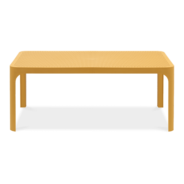 pomarańczowy stolik ogrodowy