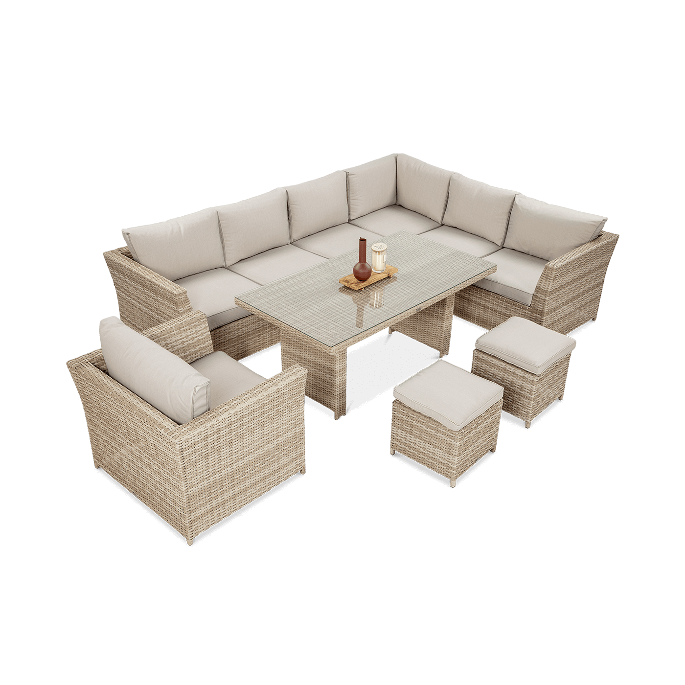 Narożnik technorattan MONIZ DINING PLUS Beige