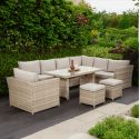 Aranżacja na tarasie zestawu ogrodowego MONIZ DINING PLUS Beige