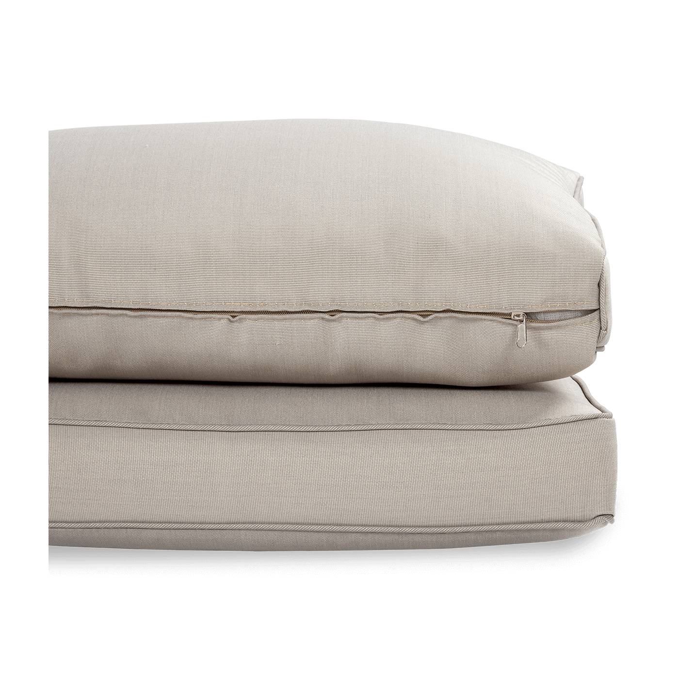 Widok na detal - materiał poduszek z kompletu mebli MONIZ DINING PLUS Beige