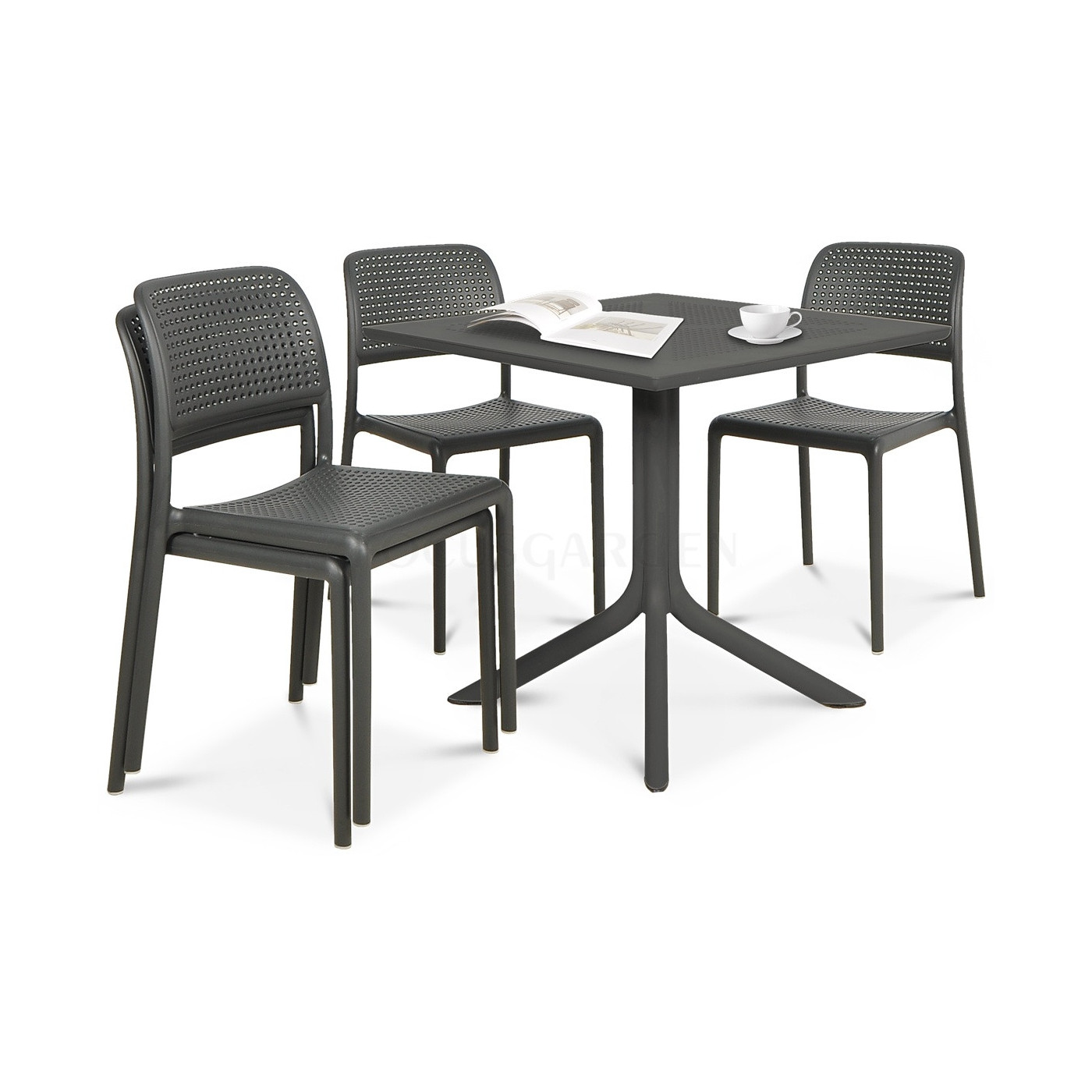 BORA BISTROT/CLIP 80 4+1 SET ANTHRACITE