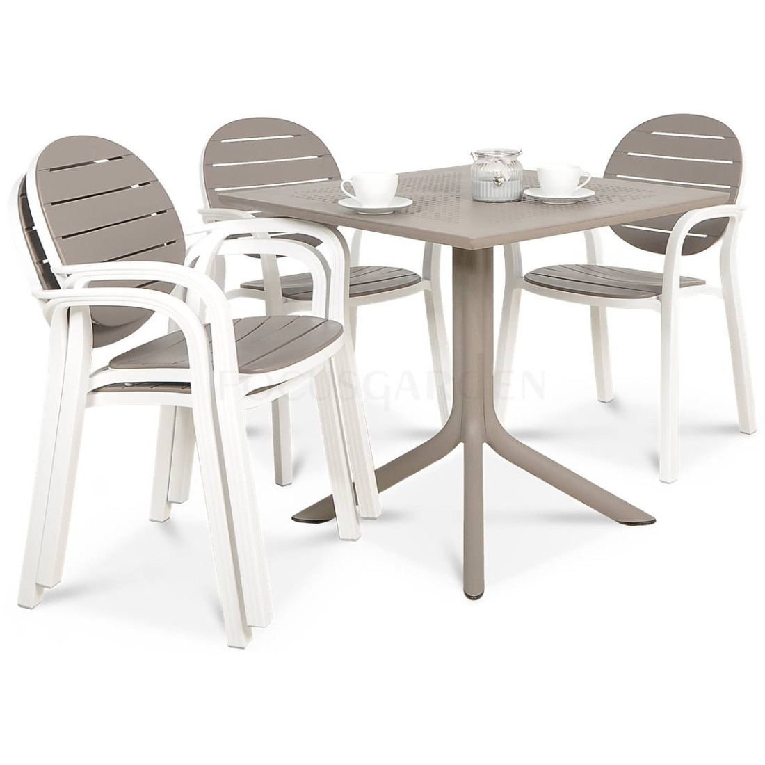 PALMA/CLIP 80 4+1 ZESTAW BIANCO TORTORA/TORTORA