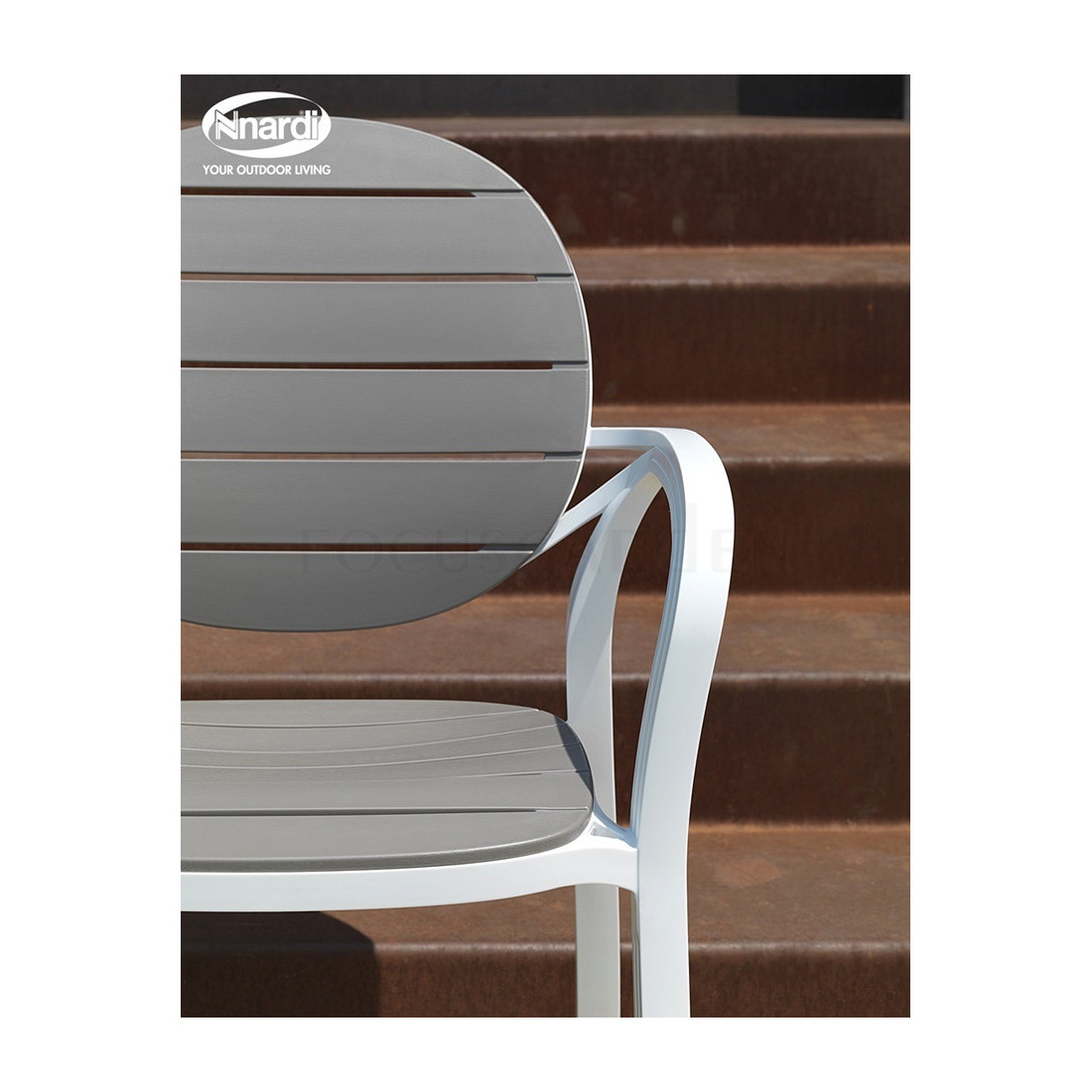 Zestaw mebli ogrodowych Nardi PALMA CLIP 4+1 Bianco-Tortora