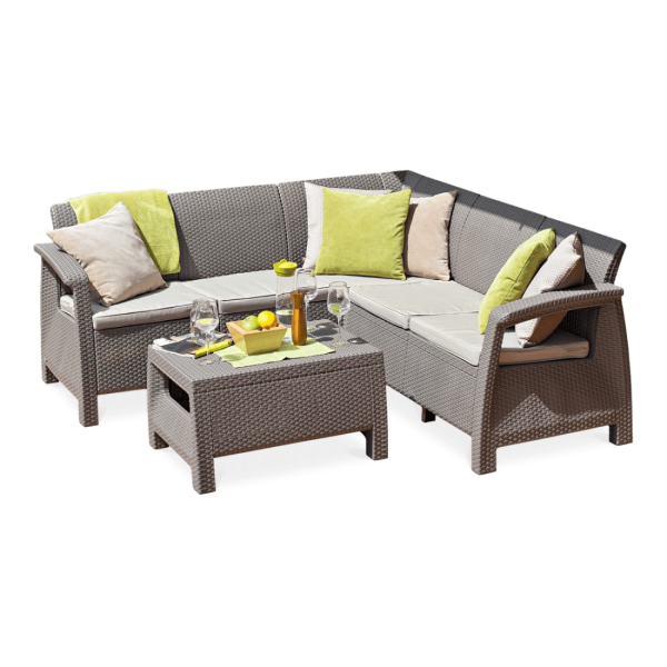 Narożnik ogrodowy Corfu Relax Set Cappucino - Focus Garden