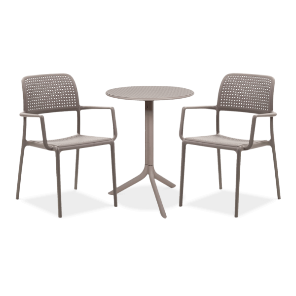 brązowy zestaw krzeseł i stolika na taras