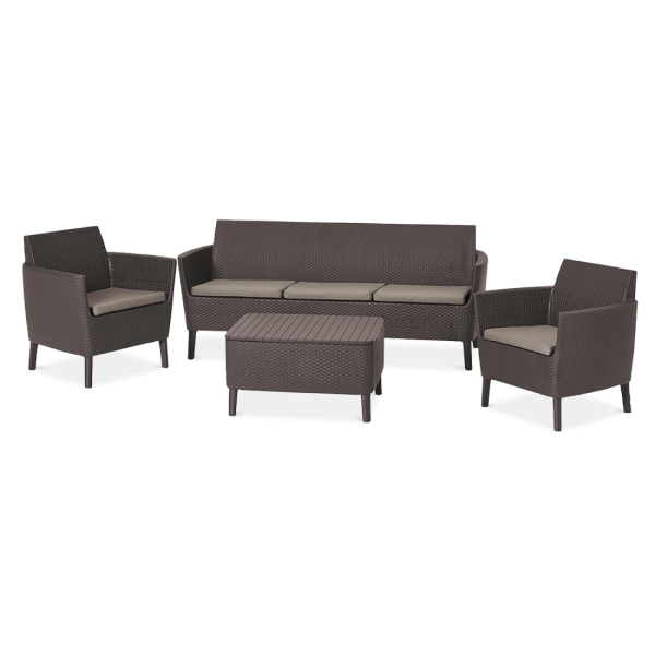 Salemo zestaw mebli ogrodowych 3+1 Brown