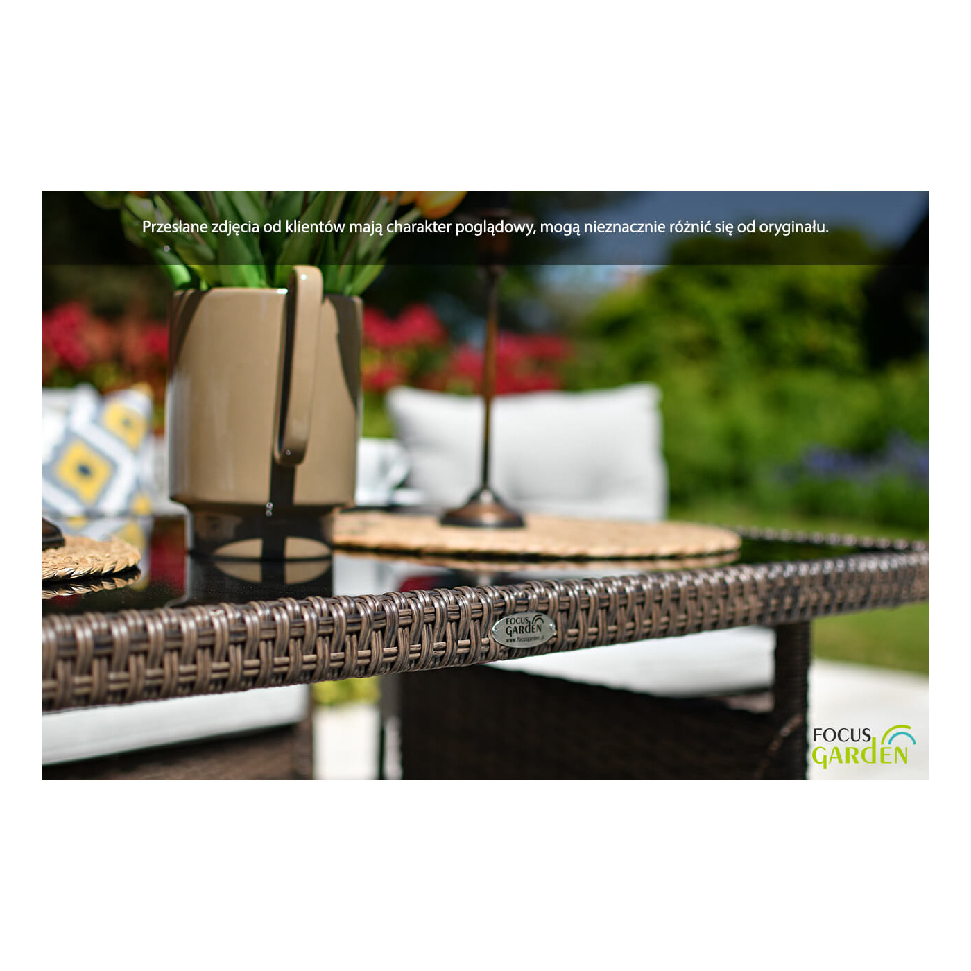 Zestaw Technorattanowy Cortina - Pufy Brown