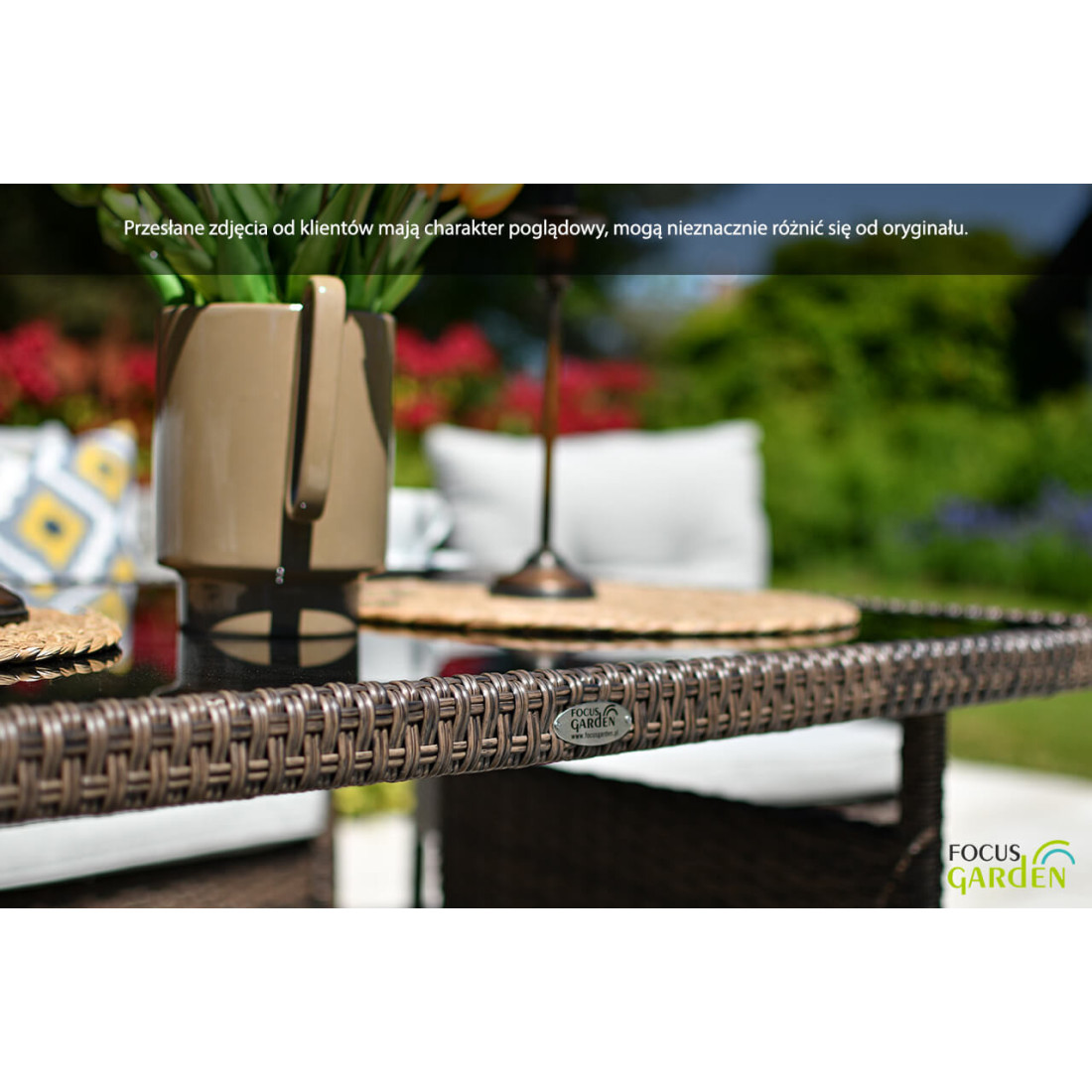 Zestaw Technorattanowy Cortina - Pufy Brown