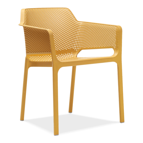 pomarańczowy fotel ogrodowy na taras