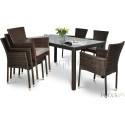 Zestaw jadalniany z technorattanu Lerida/Venecja 6+1 brown