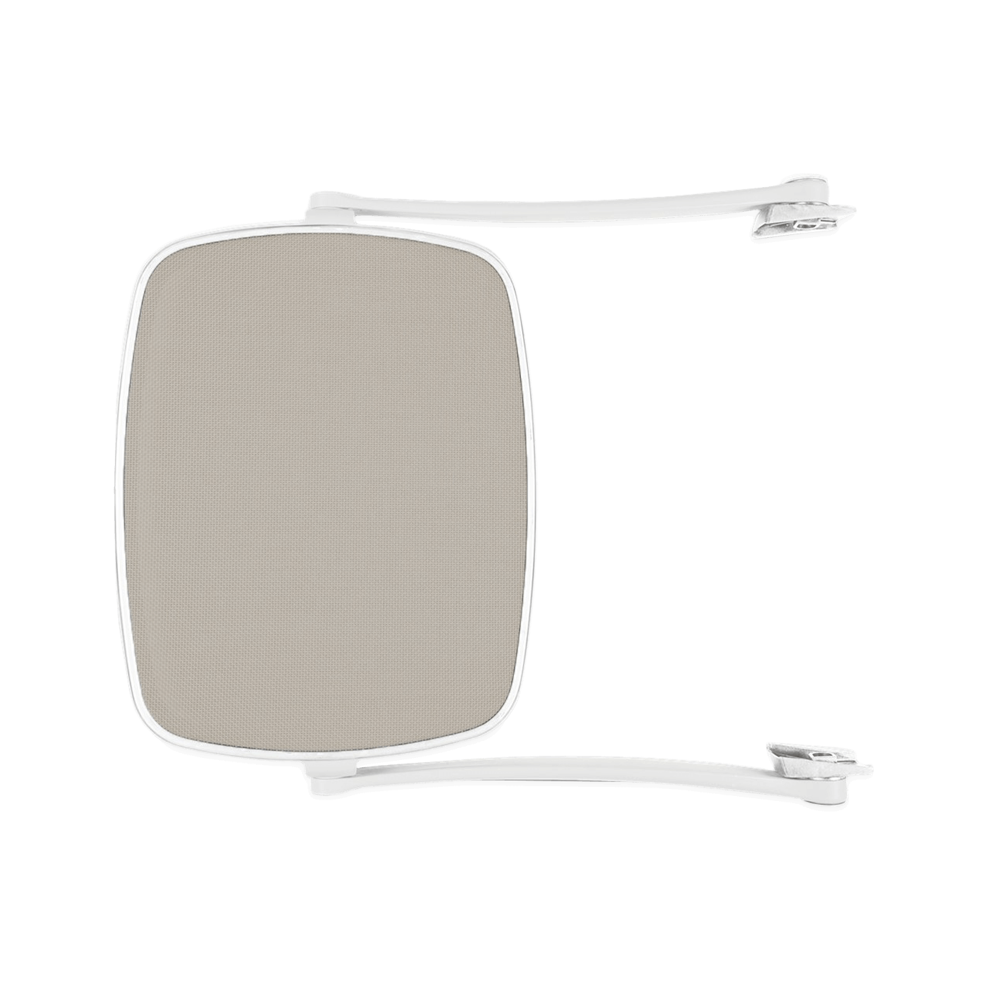 biały daszek do leżaka ogrodowego z brązowym daszkiem