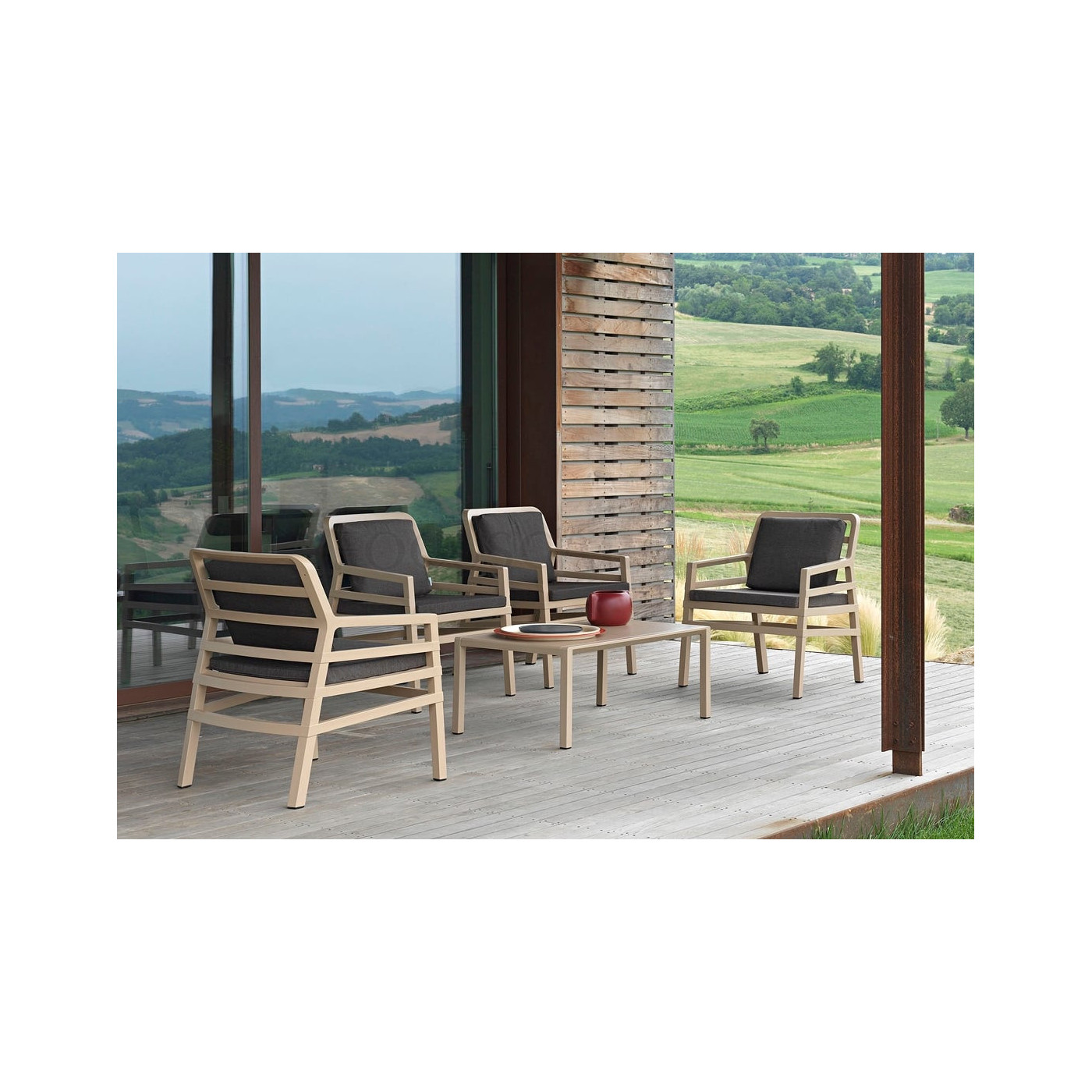 Stolik ogrodowy prostokątny Nardi ARIA 100 Tortora