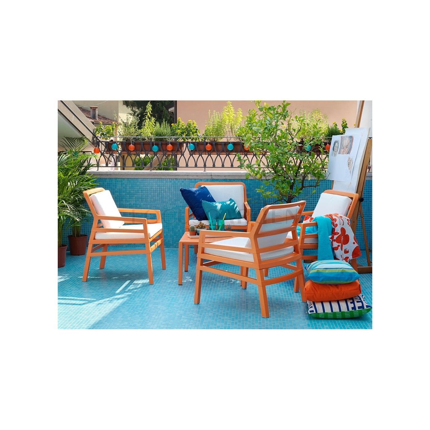 Stolik ogrodowy prostokątny Nardi ARIA 100 Tortora