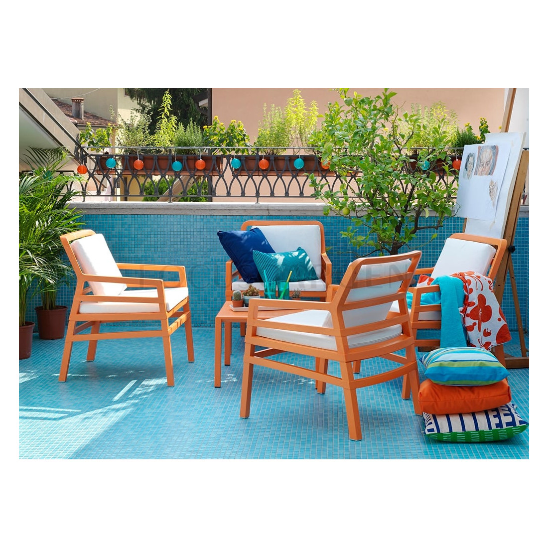 Stolik ogrodowy prostokątny Nardi ARIA 100 Tortora