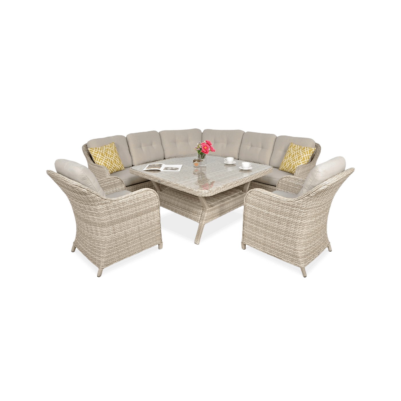 Naroznik ogrodowy z technorattanu Savona Beige