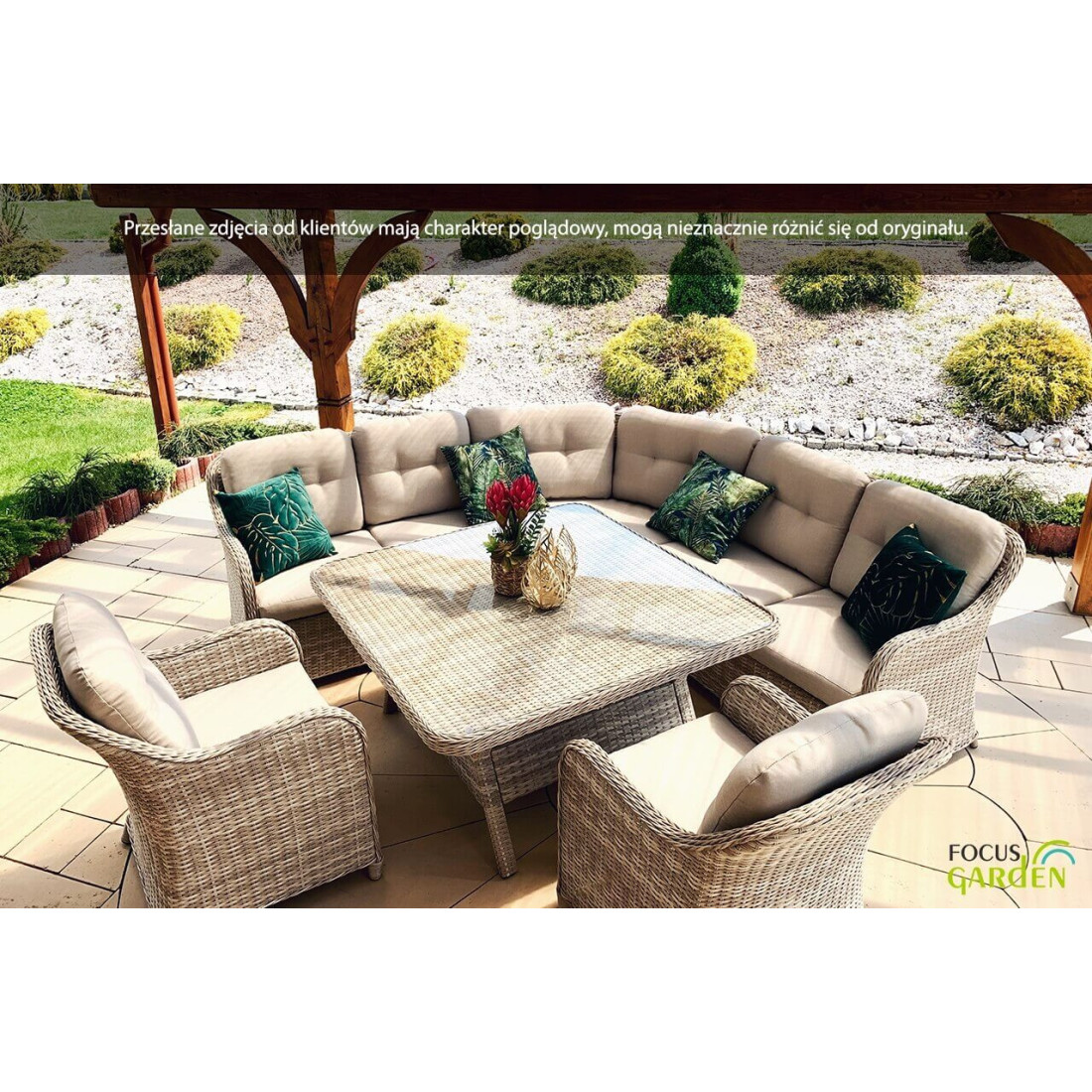 Naroznik ogrodowy z technorattanu Savona Beige