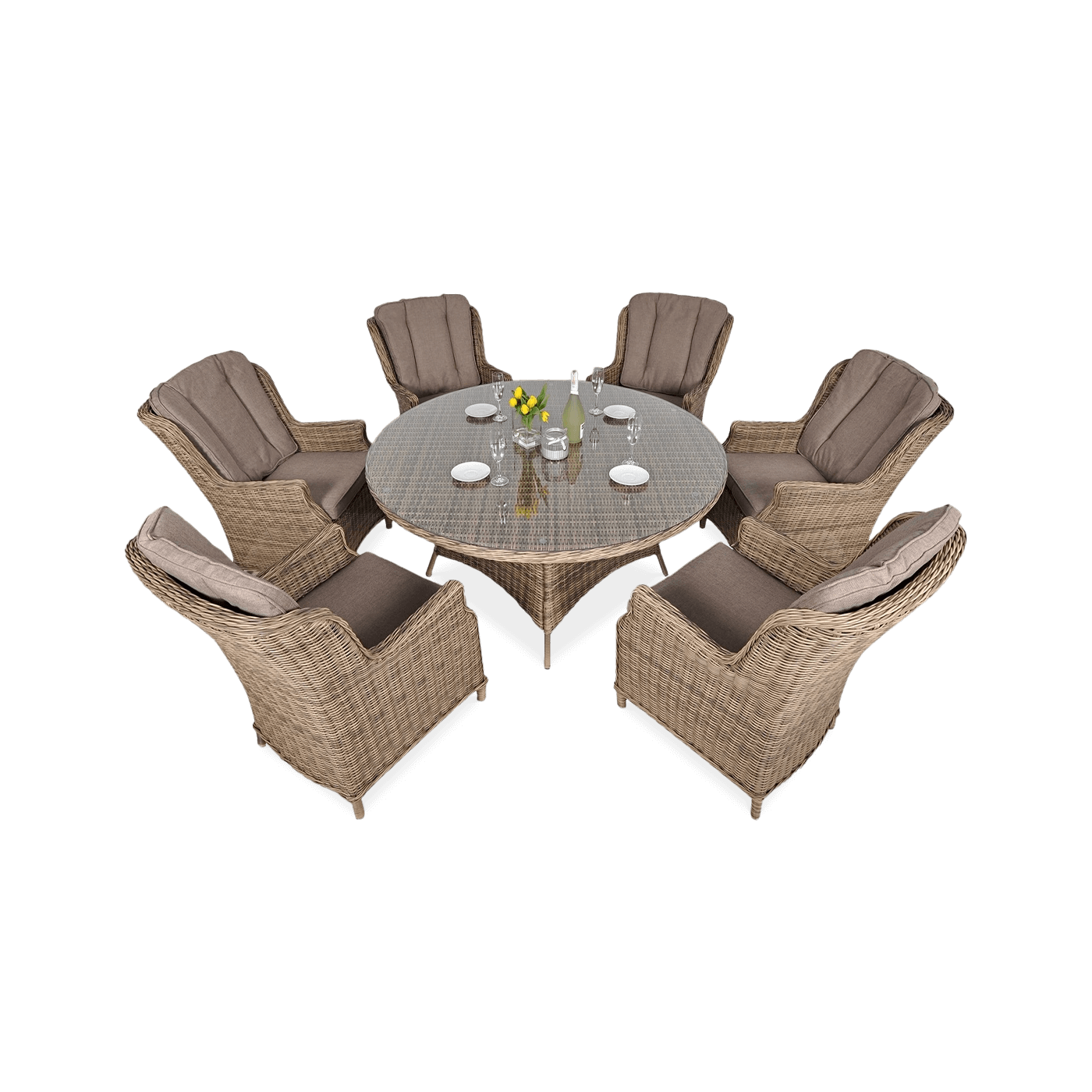 RAVENA 6+1 BROWN SET