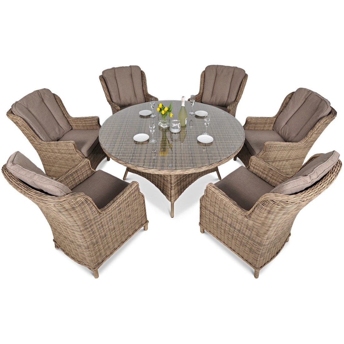 RAVENA 6+1 BROWN SET