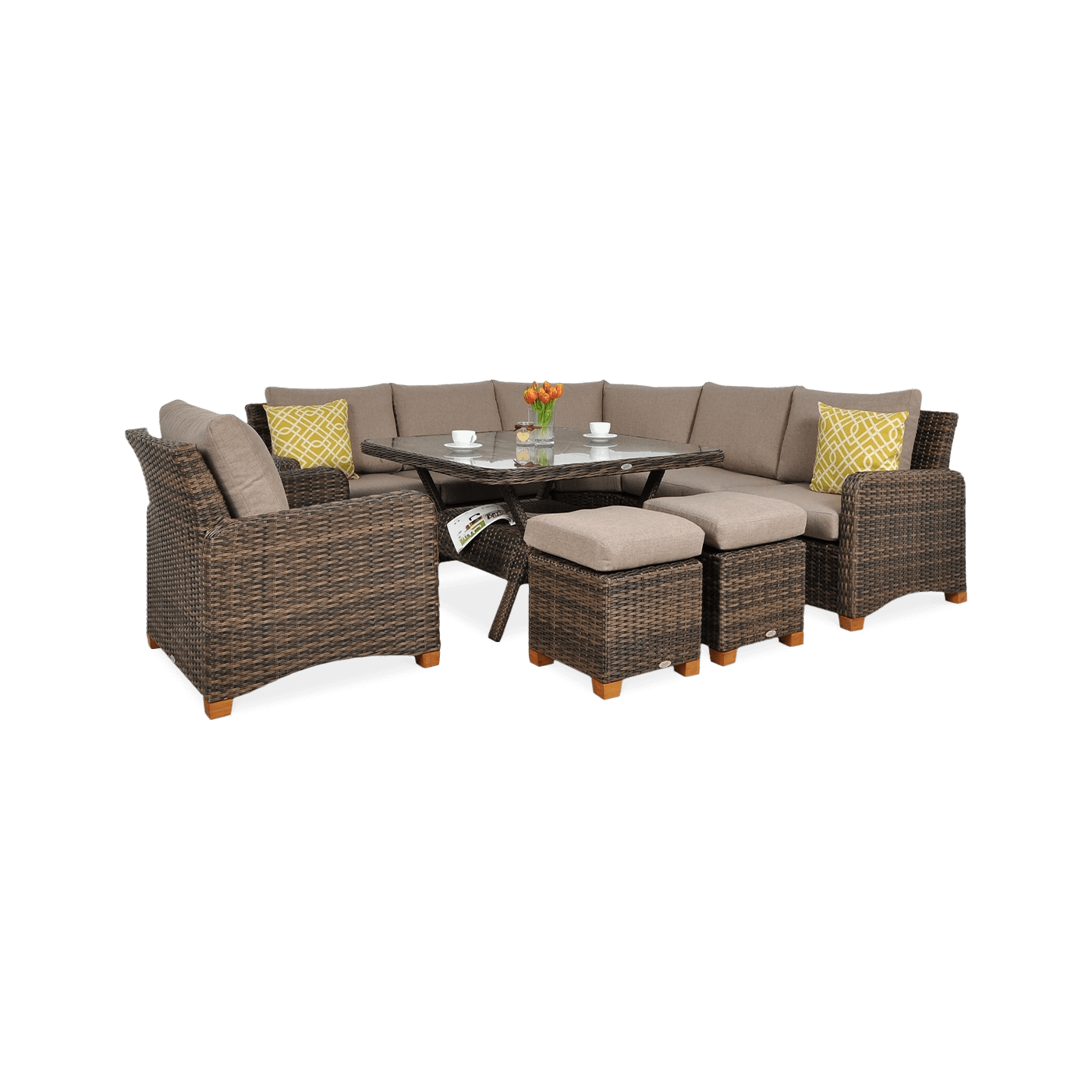 Naroznik technorattanowy Toledo Dining Brown