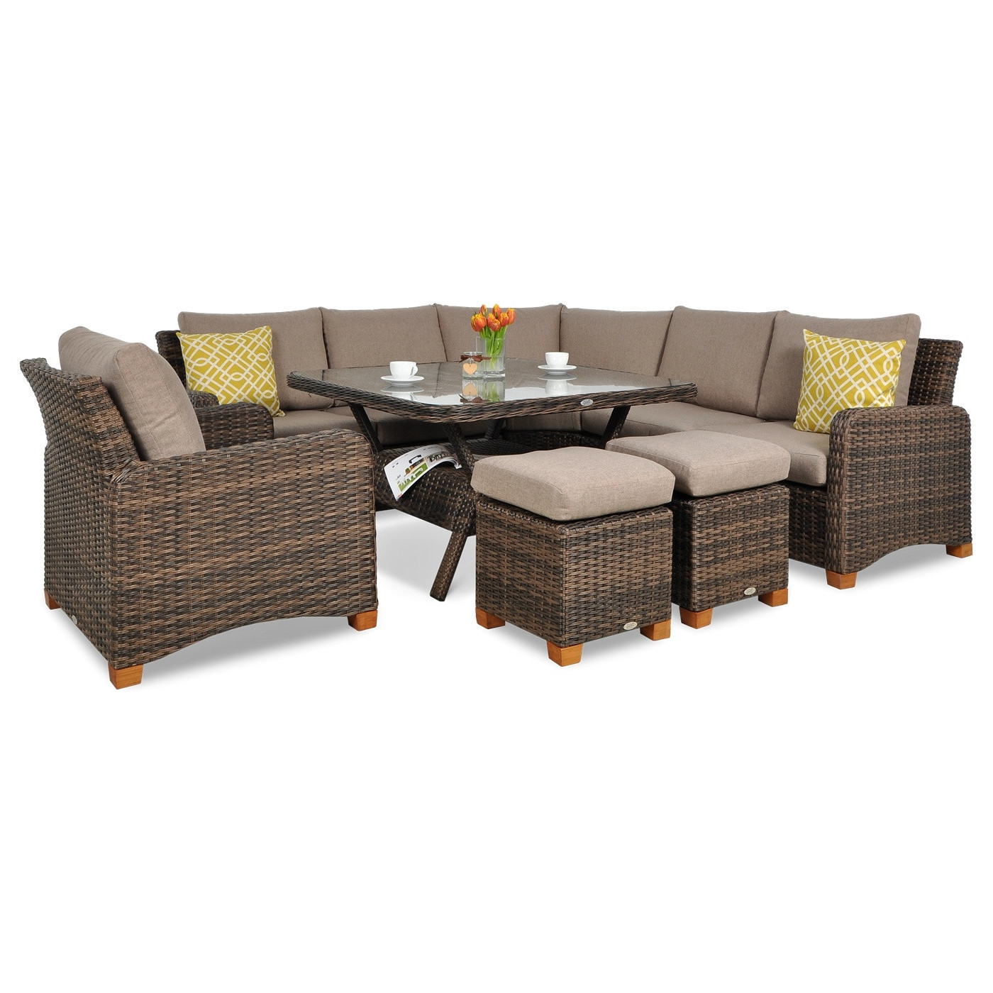 Naroznik technorattanowy Toledo Dining Brown