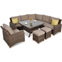 Naroznik technorattanowy Toledo Dining Brown