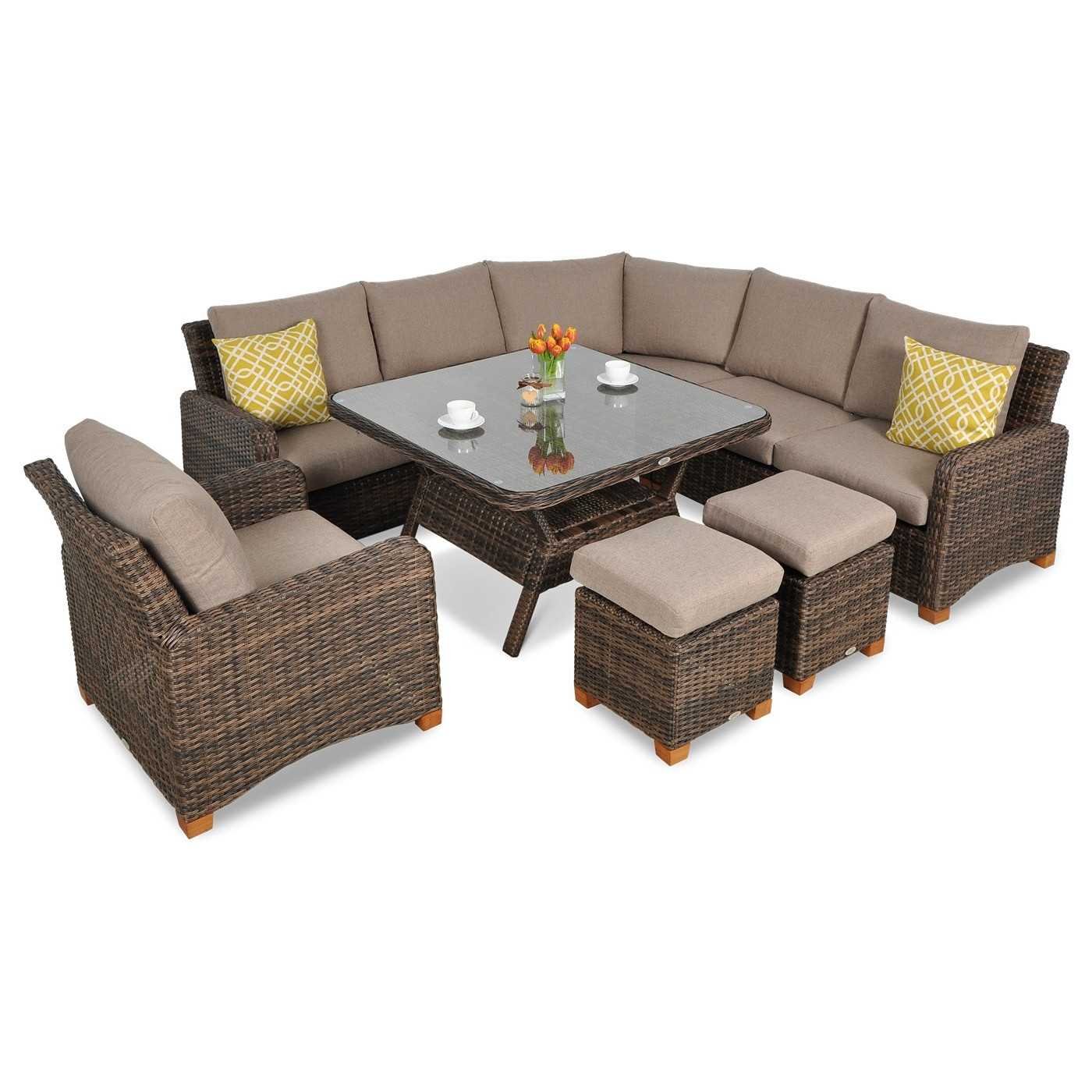 Naroznik technorattanowy Toledo Dining Brown