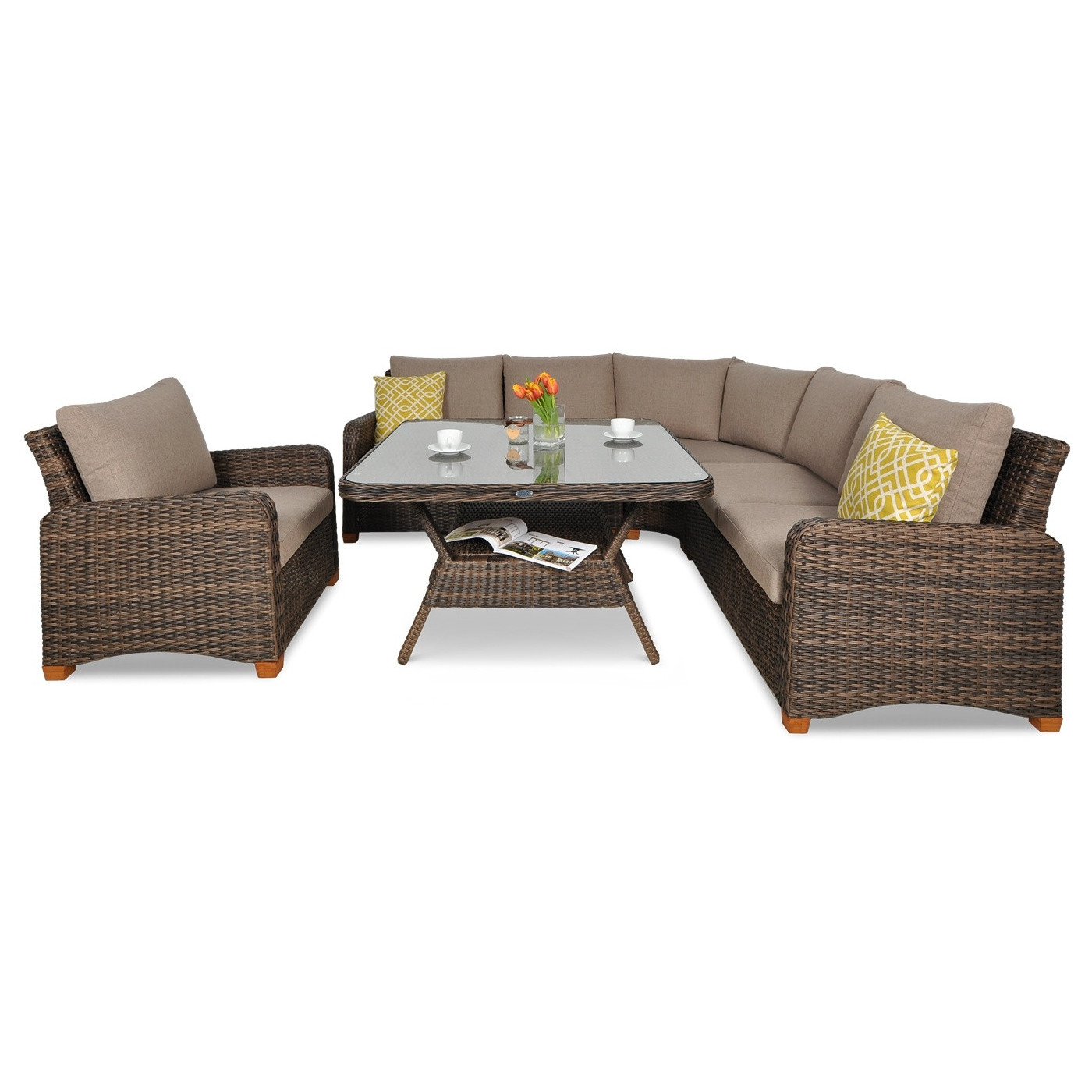 Naroznik technorattanowy Toledo Dining Brown