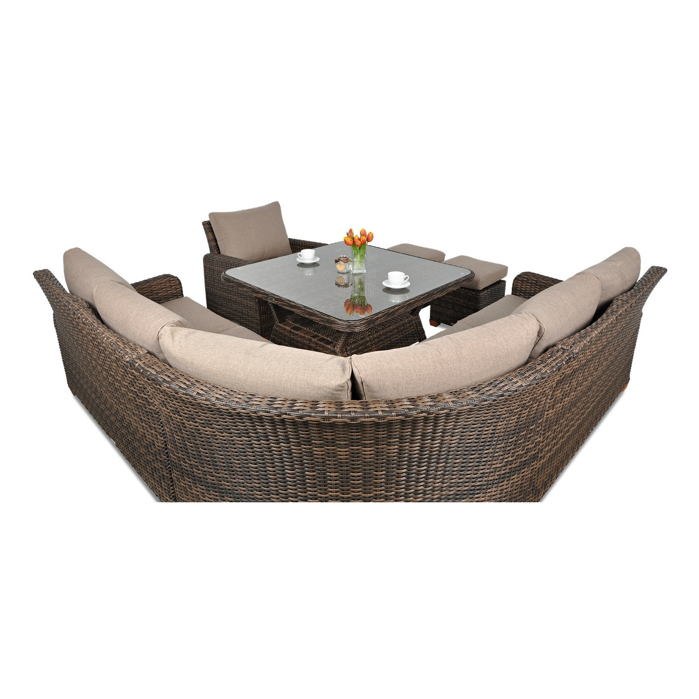 Naroznik technorattanowy Toledo Dining Brown