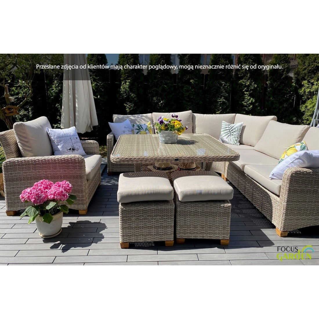 Naroznik technorattanowy Toledo Dining Brown