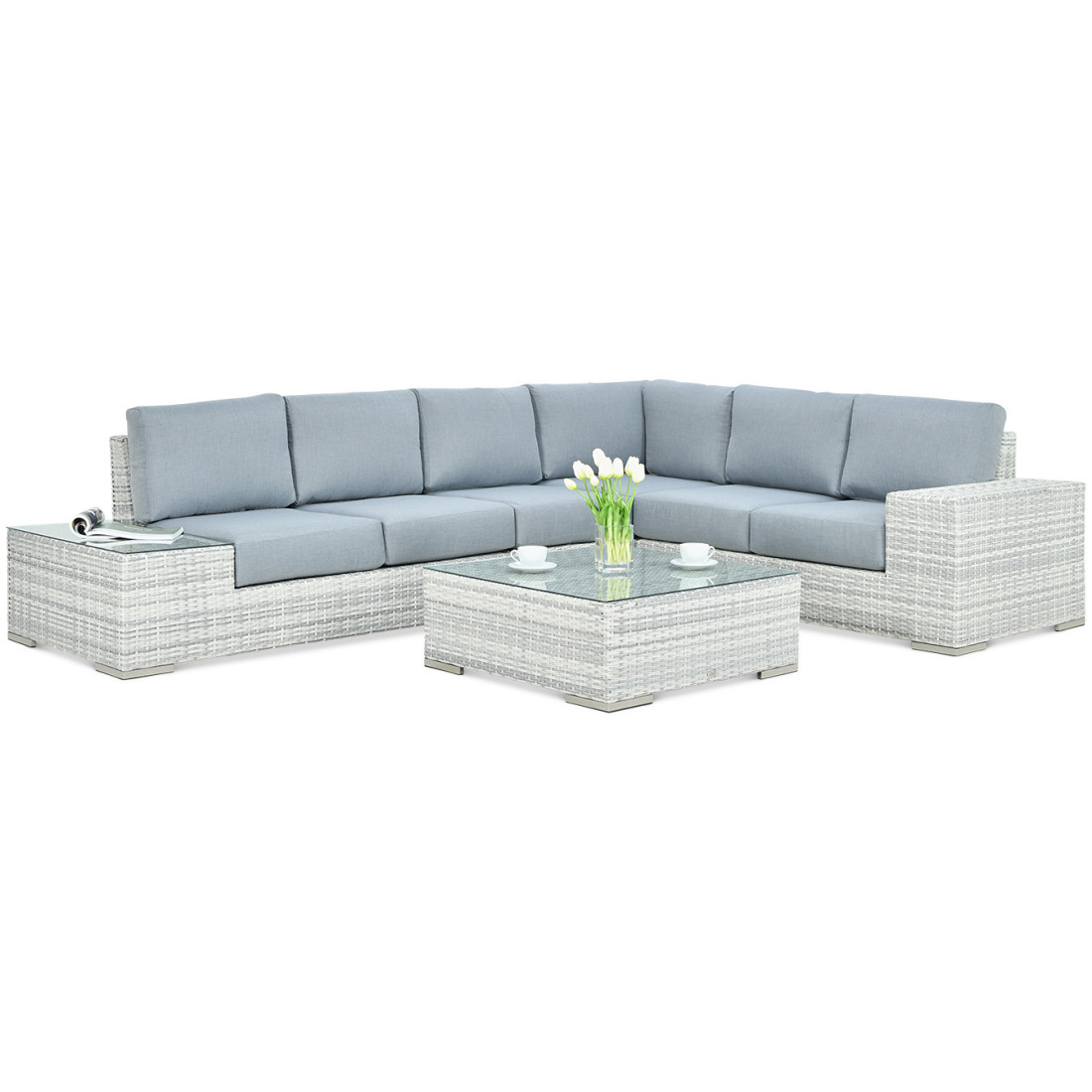AVOCADO CORNER SOFA WHITE GREY