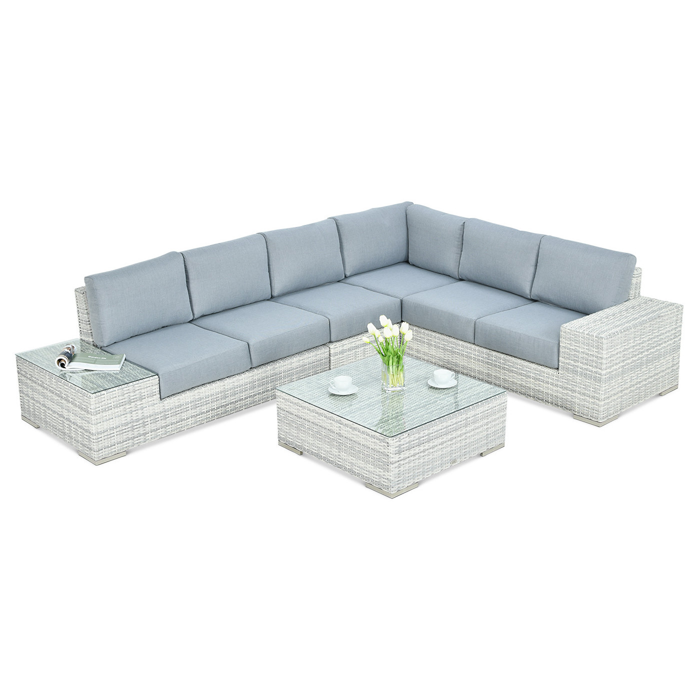 AVOCADO CORNER SOFA WHITE GREY