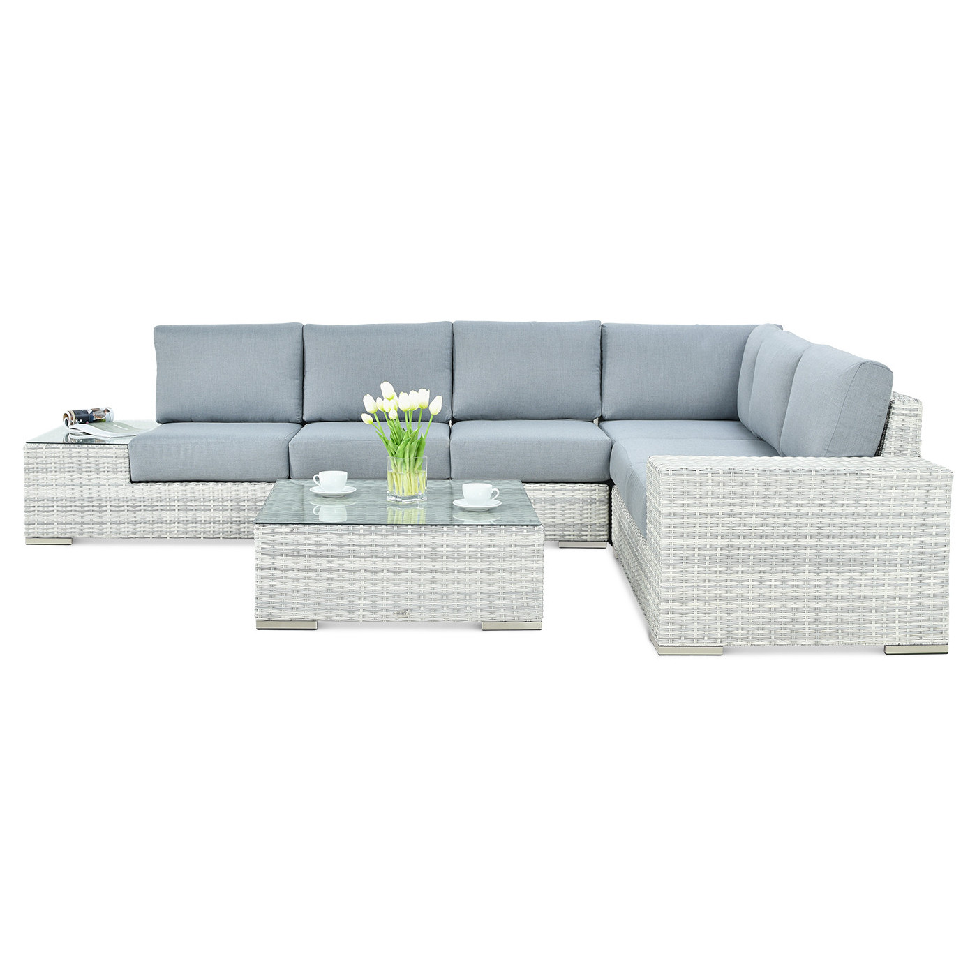 AVOCADO CORNER SOFA WHITE GREY