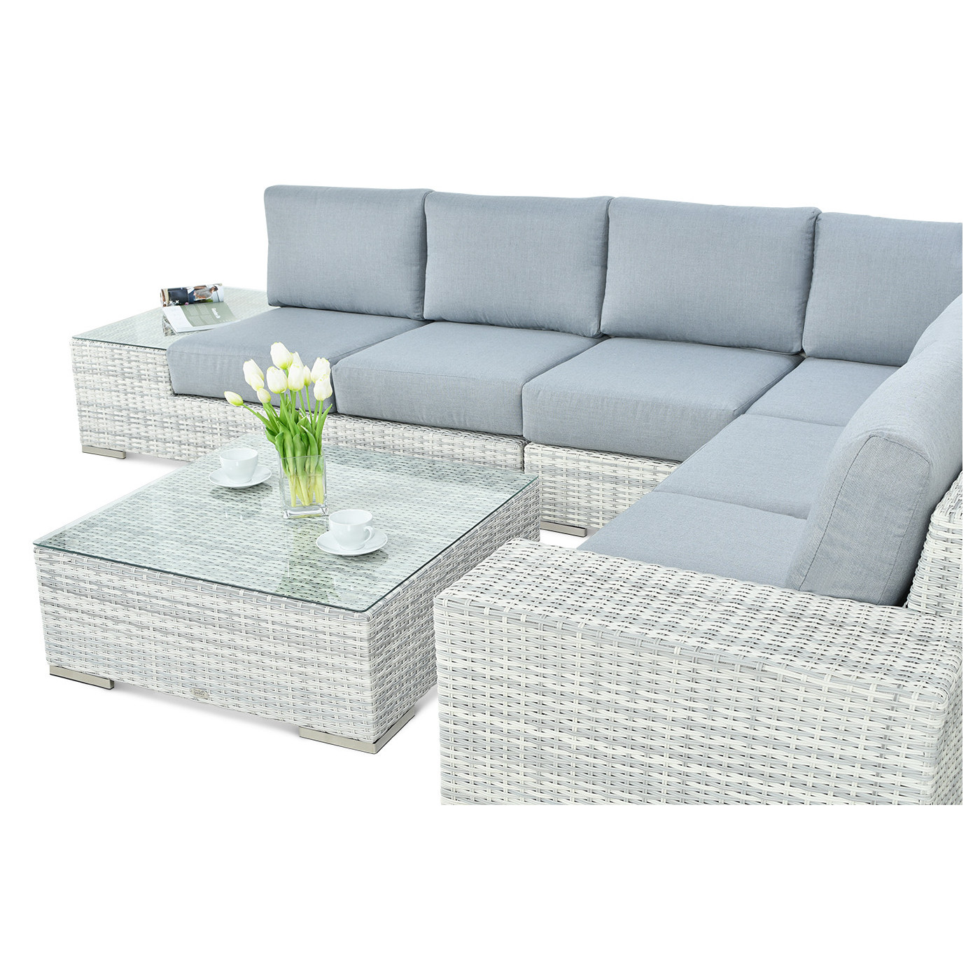 AVOCADO CORNER SOFA WHITE GREY