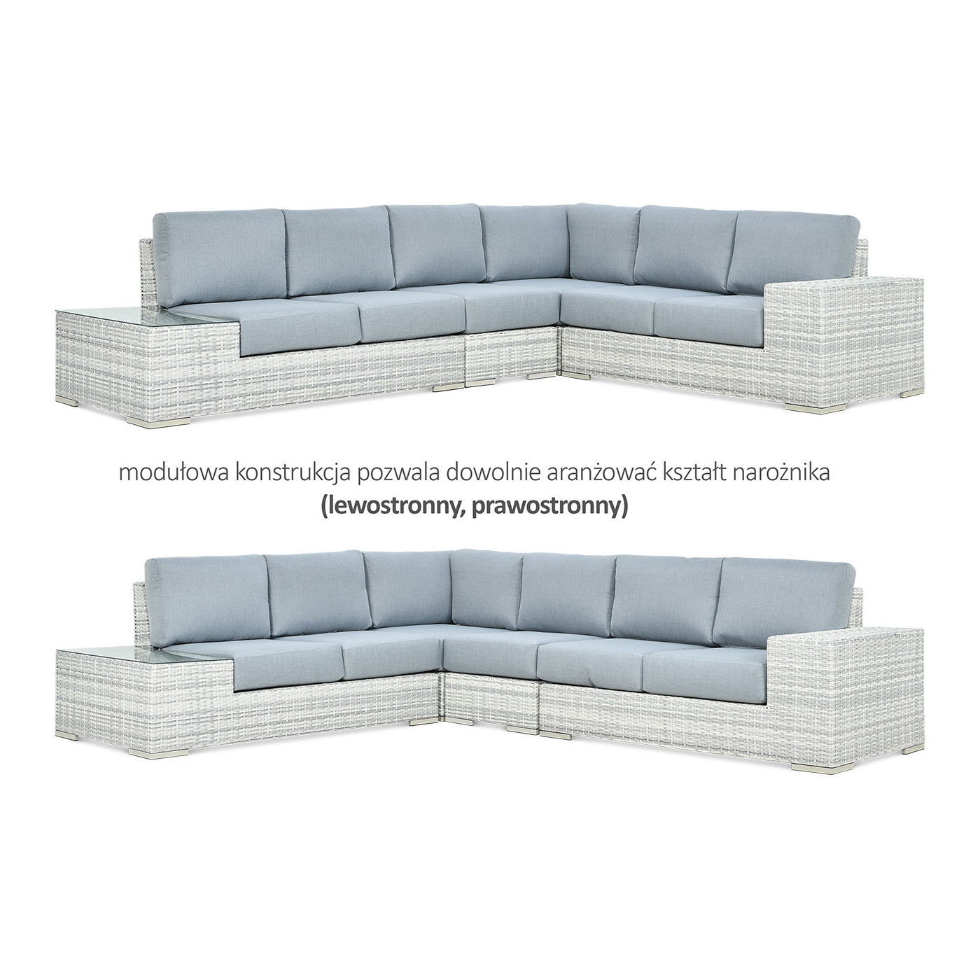 AVOCADO CORNER SOFA WHITE GREY