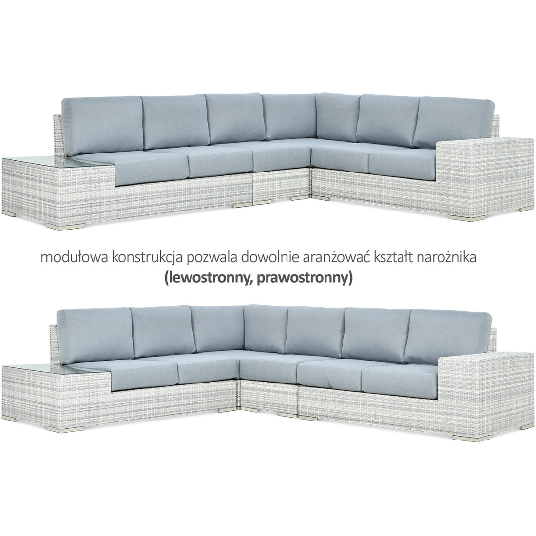 AVOCADO CORNER SOFA WHITE GREY