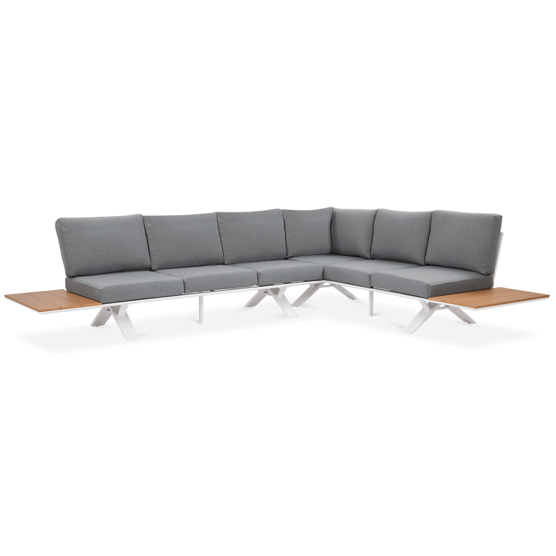 Przód narożnika ogrodowego SORRENTO WOOD White