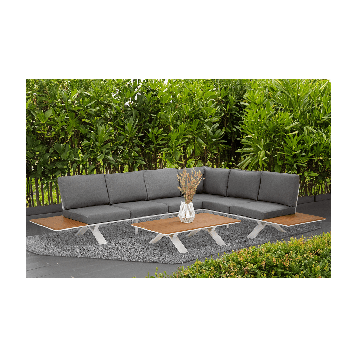 Aranżacja zestawu ogrodowego SORRENTO WOOD White