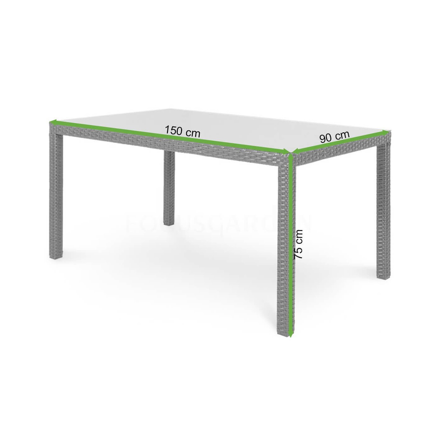 Rycina z wymiarami stołu VENECJA Dolphin Grey