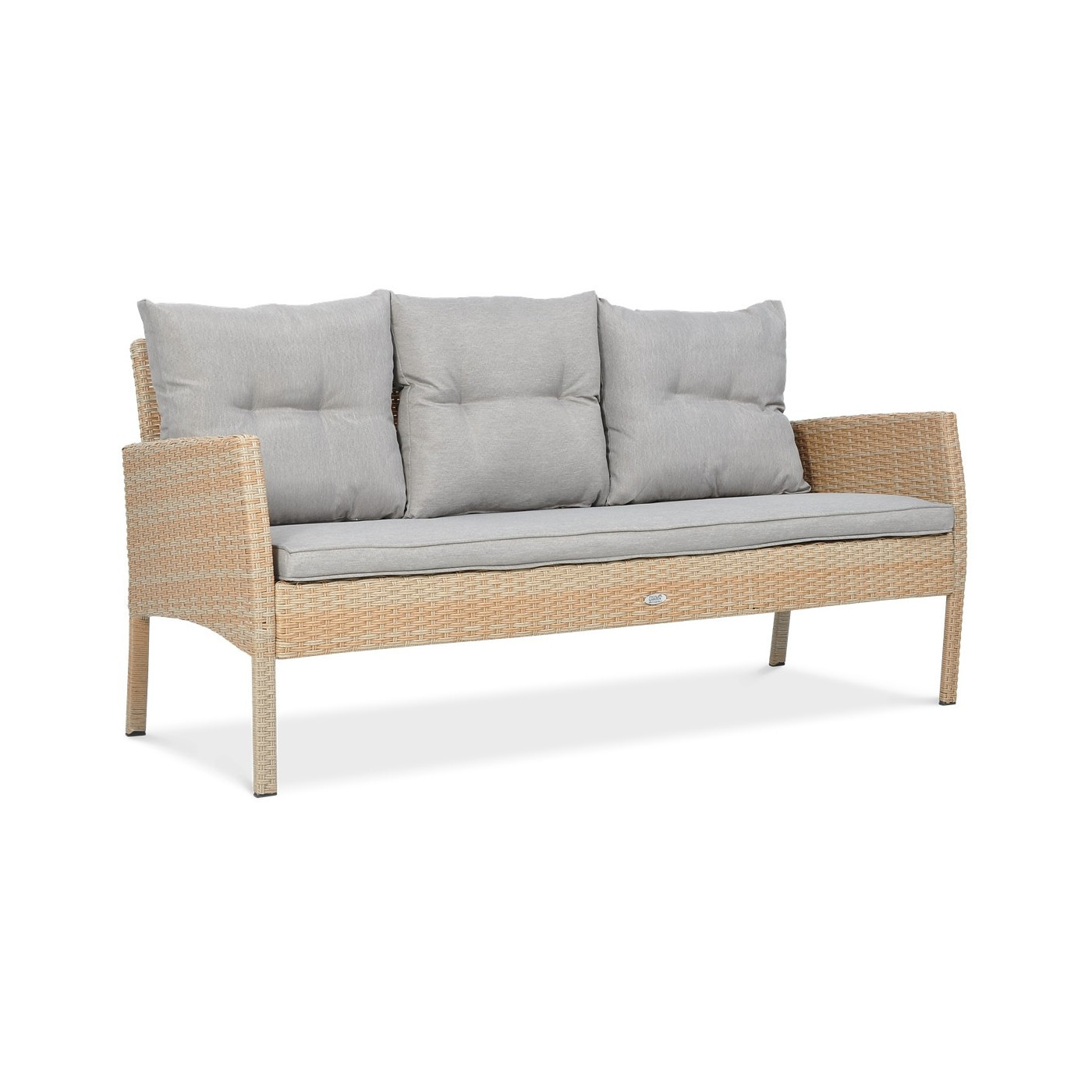 Zestaw technorattanowy Cortina - Pufy Beige