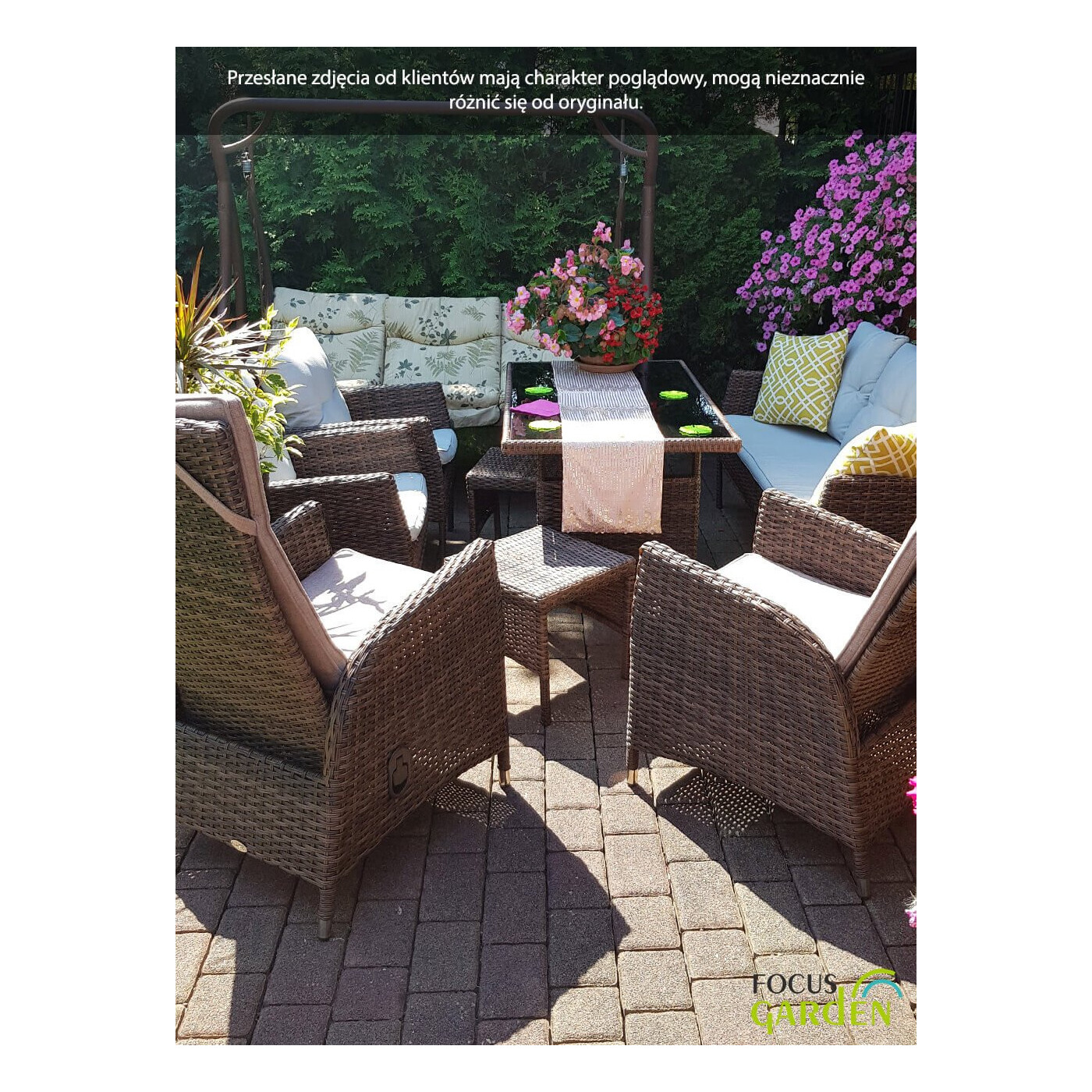 Zestaw technorattanowy Cortina - Pufy Beige