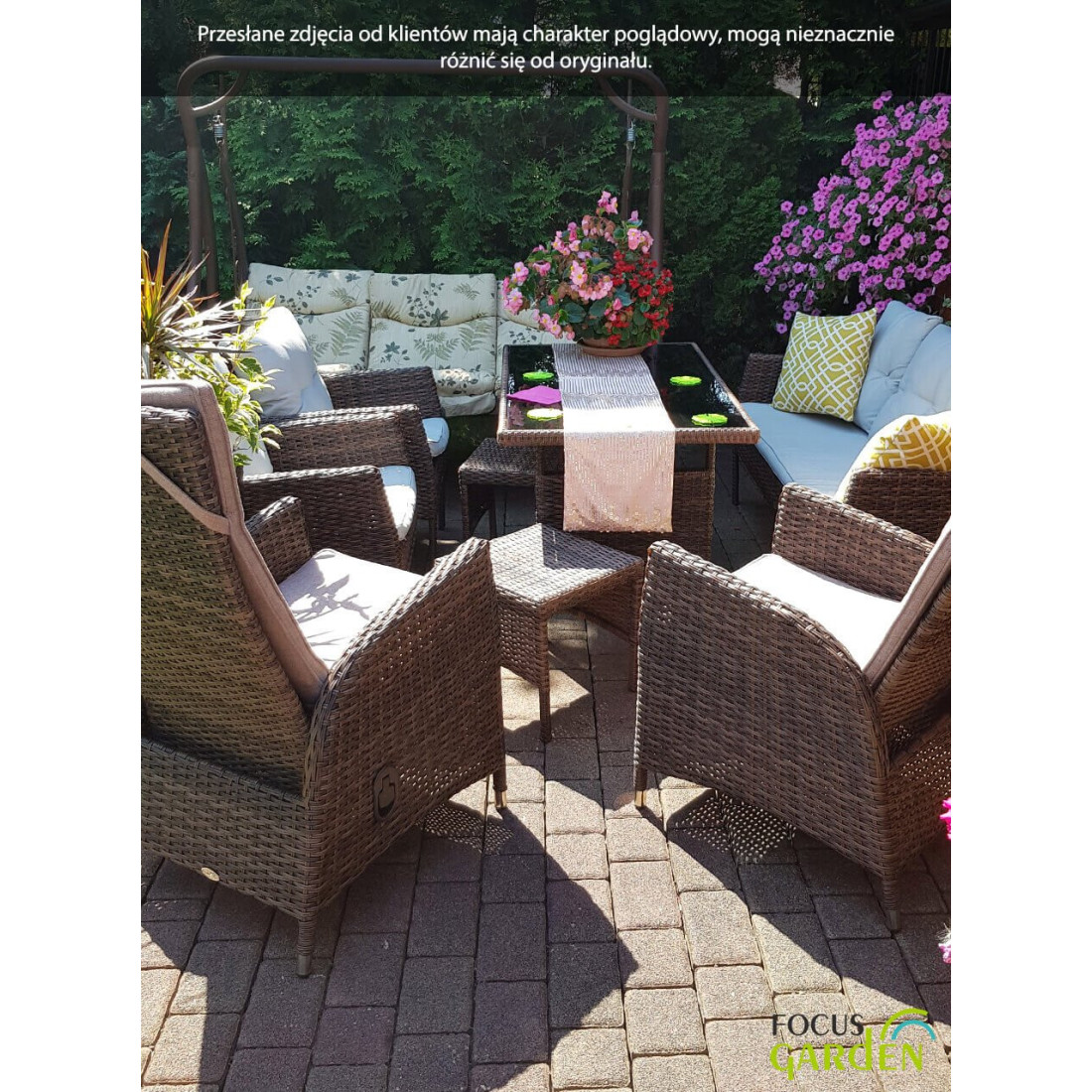 Zestaw technorattanowy Cortina - Pufy Beige