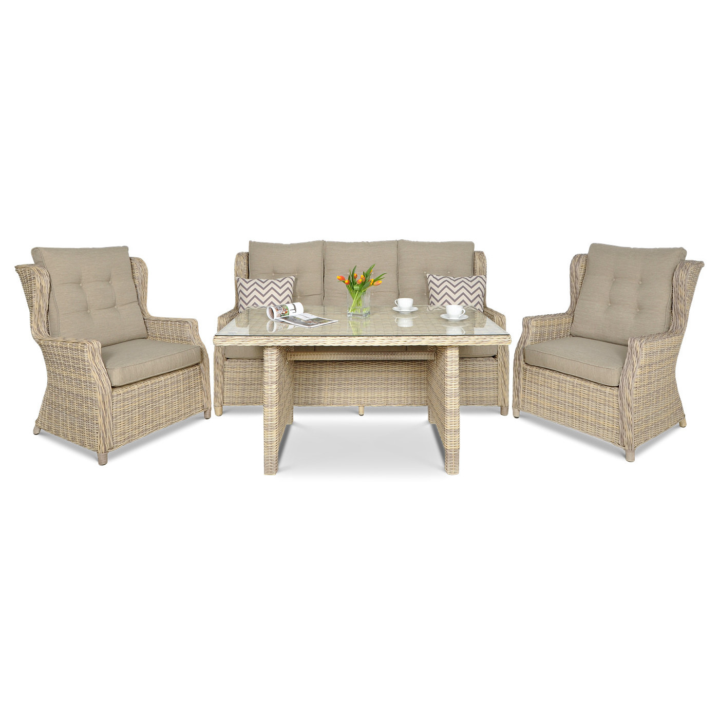 Meble technorattanowe Trivento Dining 3 Beige