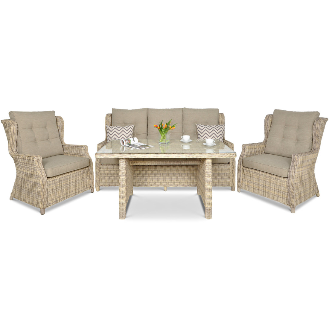 Meble technorattanowe Trivento Dining 3 Beige