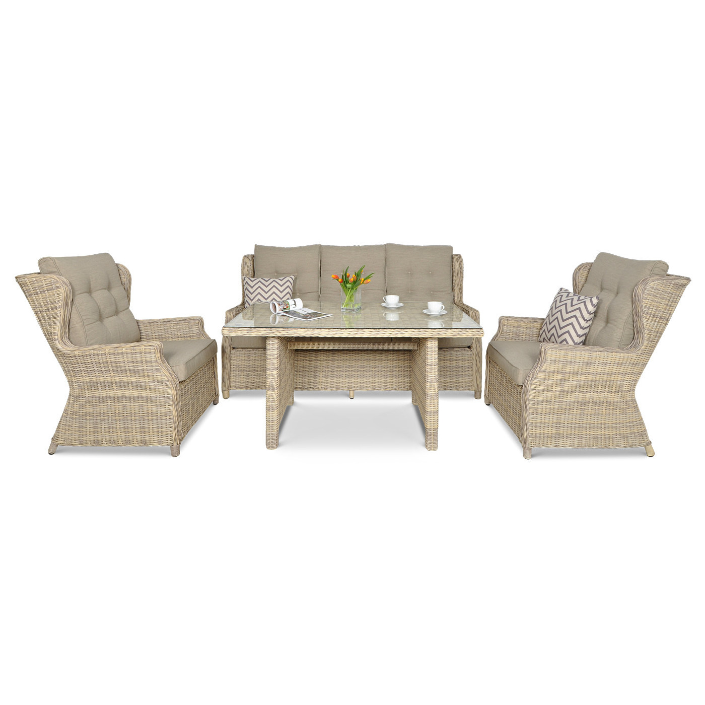 Meble technorattanowe Trivento Dining 3 Beige